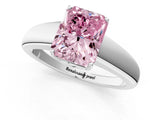 White gold Fancy Pink Radiant  Solitaire Diamond Ring with Tapered Band and Four-Prong Setting_50