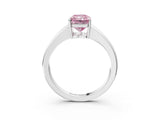White gold Fancy Pink Radiant  Solitaire Diamond Ring with Tapered Band and Four-Prong Setting_52