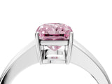 White gold Fancy Pink Radiant  Solitaire Diamond Ring with Tapered Band and Four-Prong Setting_53
