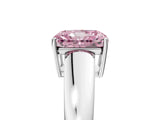 White gold Fancy Pink Radiant  Solitaire Diamond Ring with Tapered Band and Four-Prong Setting_54