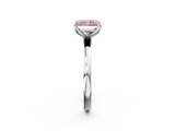 White gold Fancy Pink Radiant  Solitaire Diamond Ring with Thin Band and Four-Prong Setting_5