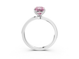 White gold Fancy Pink Radiant  Solitaire Diamond Ring with Thin Band and Four-Prong Setting_6