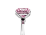 White gold Fancy Pink Radiant  Solitaire Diamond Ring with Thin Band and Four-Prong Setting_8