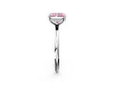 White gold Fancy Pink Radiant  Solitaire Diamond Ring with a Classic Band and Four-Prong Setting 2