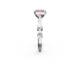 White gold Fancy Pink Radiant  Solitaire Diamond Twisted Band with Four-Prong Setting_61