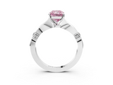 White gold Fancy Pink Radiant  Solitaire Diamond Twisted Band with Four-Prong Setting_62