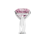 White gold Fancy Pink Radiant  Solitaire Diamond Twisted Band with Four-Prong Setting_64