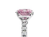 White gold Fancy Pink Radiant  Solitaire Diamond with Pavé Band and Four-Prong Setting_65