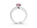 White gold Fancy Pink Radiant  Solitaire Diamond with Pavé Band and Four-Prong Setting_66