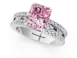 White gold Fancy Pink Radiant  Solitaire Diamond with Pave and Channel Set Band_74
