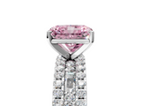 White gold Fancy Pink Radiant  Solitaire Diamond with Pave and Channel Set Band_78