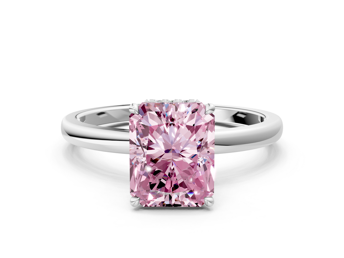 White gold Fancy Pink Radiant  Solitaire Engagement Ring with Cathedral Band and Four-Prong Setting_21