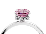White gold Fancy Pink Radiant  Solitaire Engagement Ring with Cathedral Band and Four-Prong Setting_25