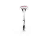 White gold Fancy Pink Radiant  Solitaire Engagement Ring with Four-Prong Setting and Classic Band 2