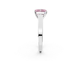 White gold Fancy Pink Radiant  Solitaire Engagement Ring with Four-Prong Setting and Tapered Band_5