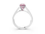 White gold Fancy Pink Radiant  Solitaire Engagement Ring with Four-Prong Setting and Tapered Band_6