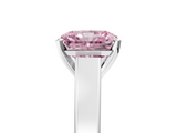 White gold Fancy Pink Radiant  Solitaire Engagement Ring with Four-Prong Setting and Tapered Band_8