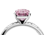 White gold Fancy Pink Radiant  Solitaire Engagement Ring with Scrollwork Band and Four-Prong Setting_154