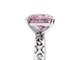 White gold Fancy Pink Radiant  Solitaire Engagement Ring with Scrollwork Band and Four-Prong Setting_155