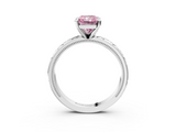White gold Fancy Pink Radiant  Solitaire Engagement Ring with Scrollwork Band and Four-Prong Setting_161