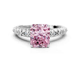 White gold Fancy Pink Radiant  Solitaire Floral Milgrain Engagement Ring_30