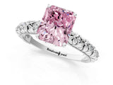 White gold Fancy Pink Radiant  Solitaire Floral Milgrain Engagement Ring_32