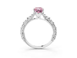 White gold Fancy Pink Radiant  Solitaire Floral Milgrain Engagement Ring_33