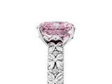 White gold Fancy Pink Radiant  Solitaire Floral Milgrain Engagement Ring_35