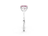 White gold Fancy Pink Radiant  Solitaire Heart Prong Engagement Ring with Tapered Band_45