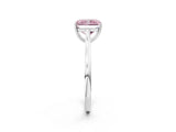 White gold Fancy Pink Radiant  Solitaire Heart Prong Engagement Ring with Tapered Band_57