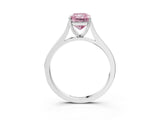 White gold Fancy Pink Radiant  Solitaire Heart Prong Engagement Ring with Tapered Band_58