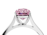 White gold Fancy Pink Radiant  Solitaire Heart Prong Engagement Ring with Tapered Band_59