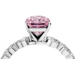 White gold Fancy Pink Radiant  Solitaire Marquise Side Stone Prong Setting Ring_48