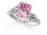 White gold Fancy Pink Radiant  Solitaire Marquise Twist Band with Six-Prong Setting_42