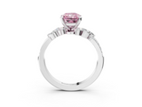White gold Fancy Pink Radiant  Solitaire Marquise Twist Band with Six-Prong Setting_44