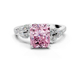White gold Fancy Pink Radiant  Solitaire Marquise Twist Band with Six-Prong Setting_45