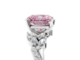 White gold Fancy Pink Radiant  Solitaire Marquise Twist Band with Six-Prong Setting_50