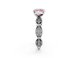 White gold Fancy Pink Radiant  Solitaire Milgrain Diamond Engagement Ring with Bezel and Marquise Band_145
