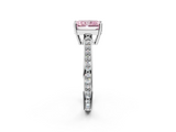 White gold Fancy Pink Radiant  Solitaire Pavé Band Prong Setting Ring_22