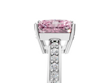 White gold Fancy Pink Radiant  Solitaire Pavé Band Prong Setting Ring_25