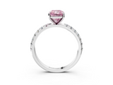 White gold Fancy Pink Radiant  Solitaire Pavé Band with Four-Prong Setting_173