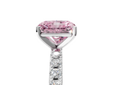 White gold Fancy Pink Radiant  Solitaire Pavé Band with Four-Prong Setting_175