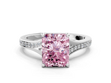 White gold Fancy Pink Radiant  Solitaire Pavé Band with Four-Prong Setting_28