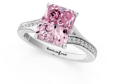 White gold Fancy Pink Radiant  Solitaire Pavé Band with Four-Prong Setting_29