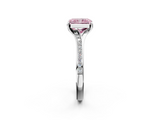 White gold Fancy Pink Radiant  Solitaire Pavé Band with Four-Prong Setting_30