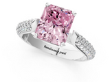 White gold Fancy Pink Radiant  Solitaire Pavé Diamond Engagement Ring with Four-Prong Setting_117