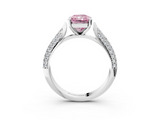 White gold Fancy Pink Radiant  Solitaire Pavé Diamond Engagement Ring with Four-Prong Setting_119