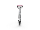 White gold Fancy Pink Radiant  Solitaire Pavé Diamond Engagement Ring with Four-Prong Setting_122