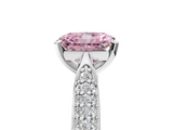 White gold Fancy Pink Radiant  Solitaire Pavé Diamond Engagement Ring with Four-Prong Setting_125