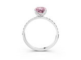White gold Fancy Pink Radiant  Solitaire Pavé Diamond Engagement Ring with Four-Prong Setting_28